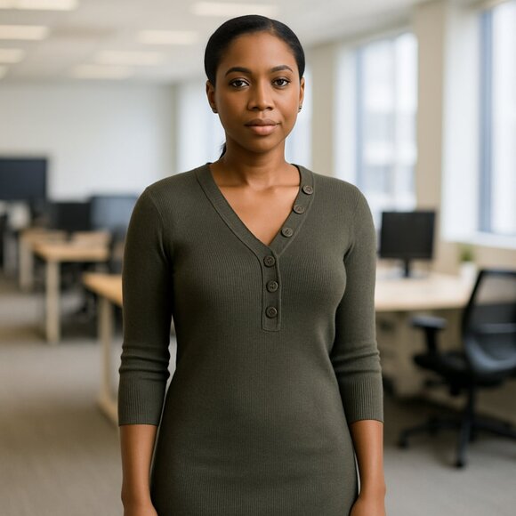 YES LOLA | NWT | Sage Green Ribbed Sweater Dress - Women's XS - Picture 1 of 8